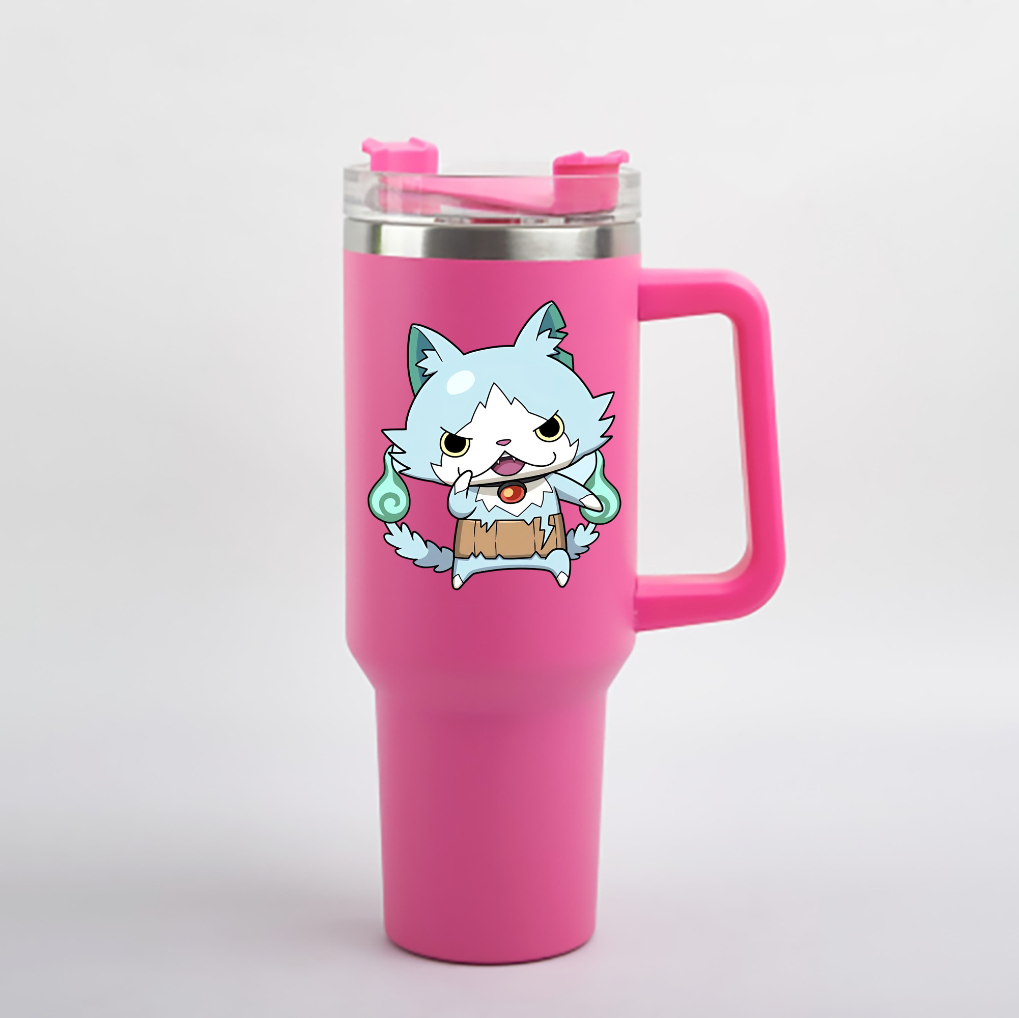 （画像用） 妖怪ウォッチ Yo-kai Watch 1200mL車用タンブラー - クリスタルステッカー（プラスチックストロー付き）